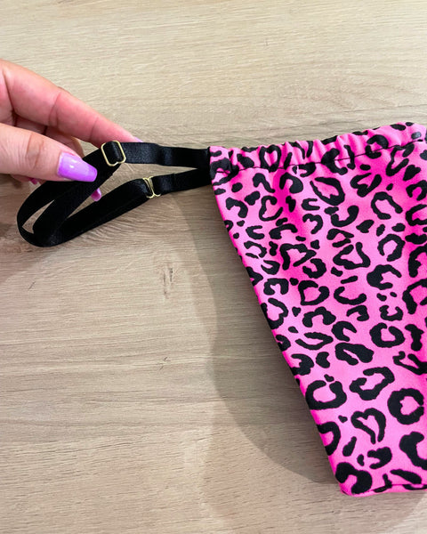 Biquíni de Fita Bronze Perfeito Onça Pink Barbie