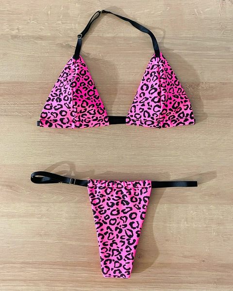 Biquíni de Fita Bronze Perfeito Onça Pink Barbie