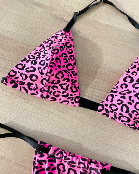 Biquíni de Fita Bronze Perfeito Onça Pink Barbie