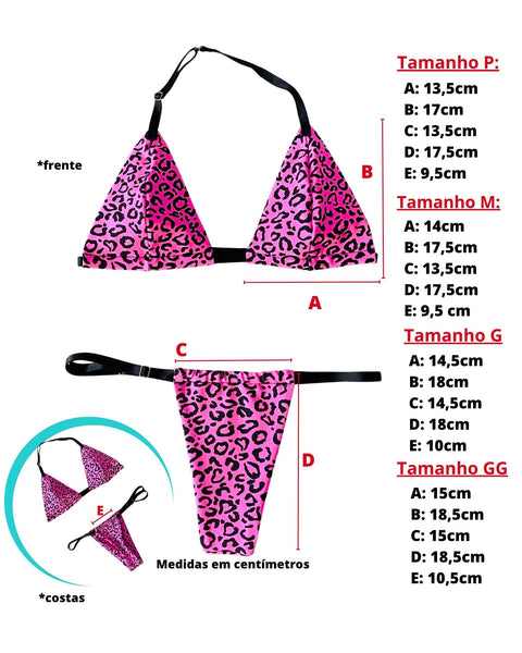 Biquíni de Fita Bronze Perfeito Onça Pink Barbie