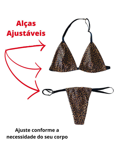 Biquíni de Fita Bronze Perfeito Onça Clássico