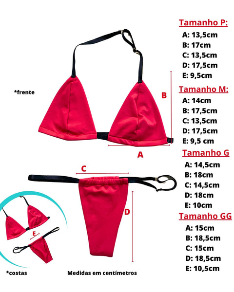 Biquíni de Fita Bronze Perfeito Vermelho