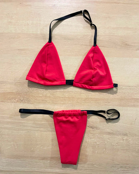 Biquíni de Fita Bronze Perfeito Vermelho
