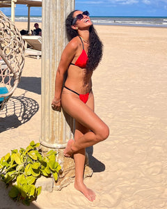 Biquíni de Fita Bronze Perfeito Vermelho