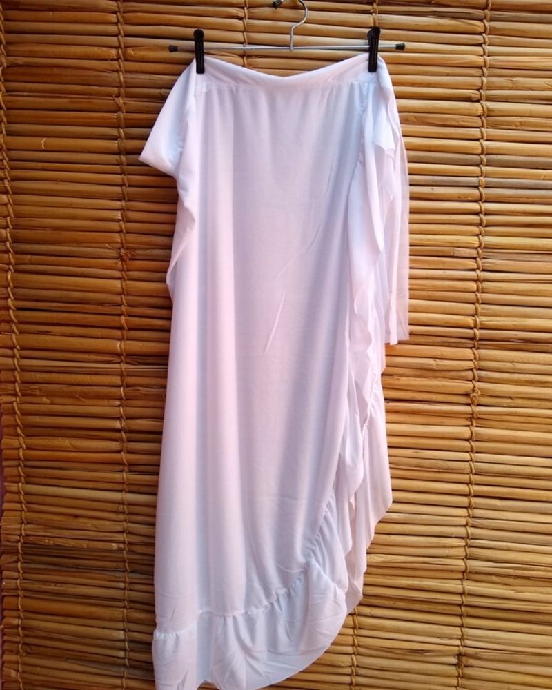 Saída de Praia Saia Envelope Pareô Branca – Boutique de Praia